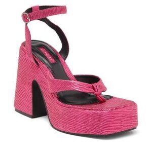 Square Ankle Strap Platform chunky wedge platform Sandal
